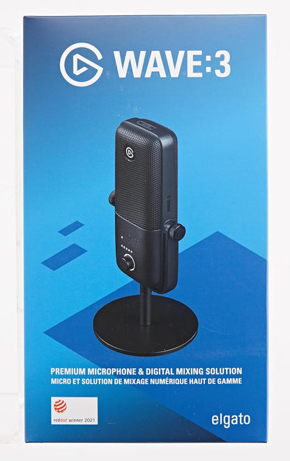 Wave:3 - Premium Studio Quality USB Condenser Microphone for Streaming, Podcast, Gaming and Home Office, Free Mixer Software, Sound Effect Plugins, Anti-Distortion, Plug ’N Play, for Mac, PC